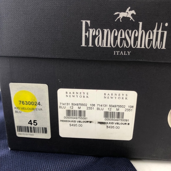 NWT FRANCESCHETTI mens blue suede loafers main image 4